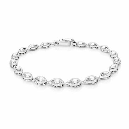 Bracelet Mabel Created With a Pear-Shaped White Sapphire