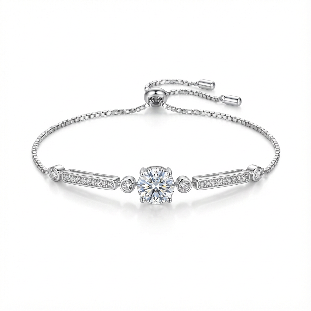 Bracelet Mabel Adjustable in Moissanite