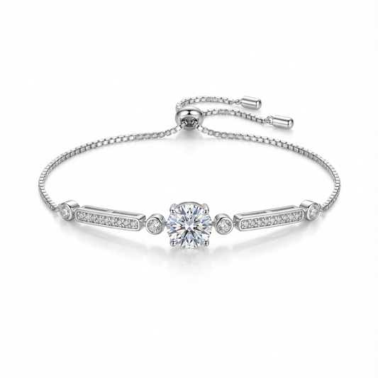 Bracelet Mabel Adjustable in Moissanite