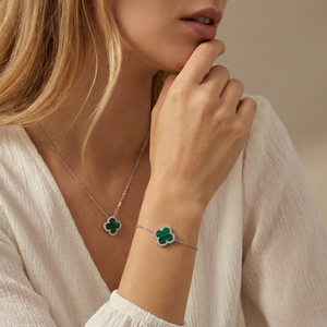 Fortuna Single Clover Pavé Bracelet