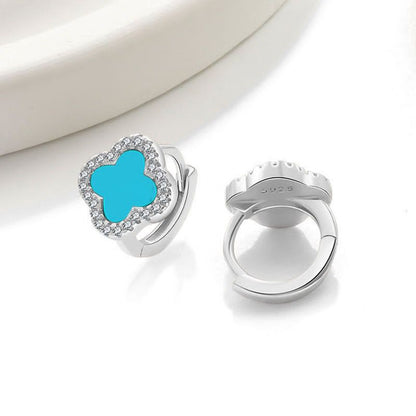 Fortuna Single Clover Pavé Earrings