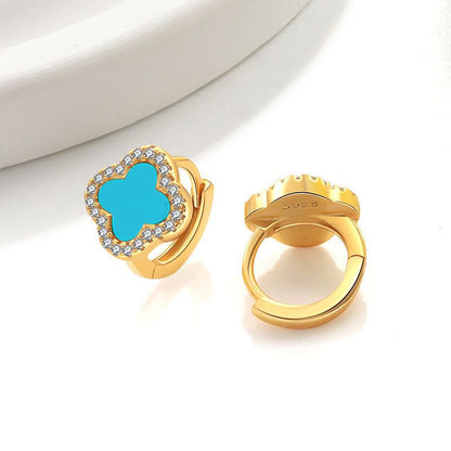 Fortuna Single Clover Pavé Earrings