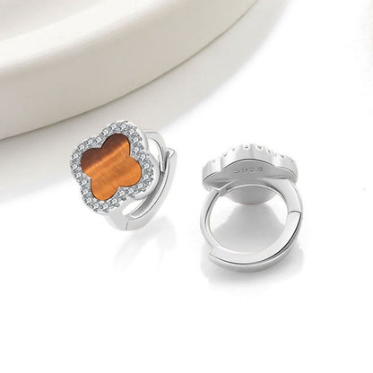 Fortuna Single Clover Pavé Earrings