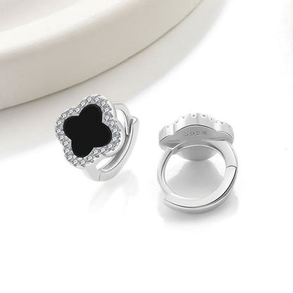 Fortuna Single Clover Pavé Earrings