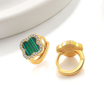 Fortuna Single Clover Pavé Earrings