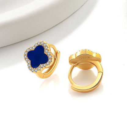 Fortuna Single Clover Pavé Earrings