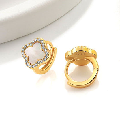 Fortuna Single Clover Pavé Earrings