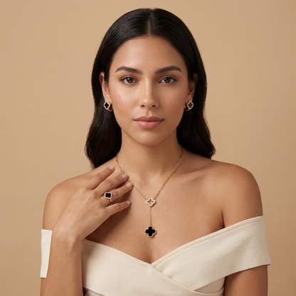 Fortuna Single Clover Pavé Earrings