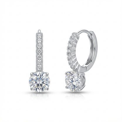 Lumière Pavé Hoop Earrings with Round Drop