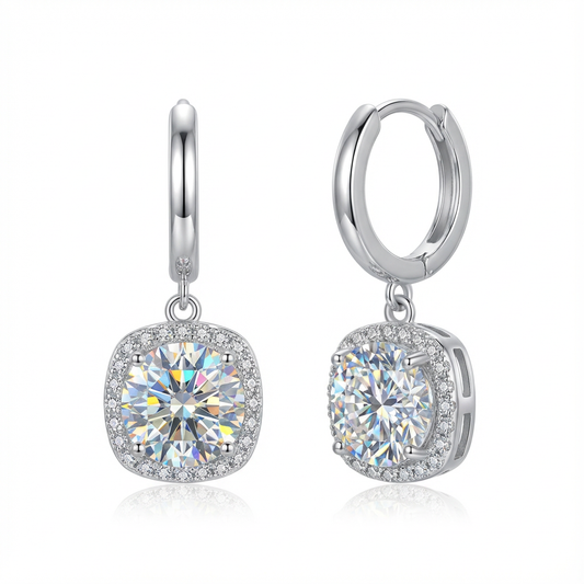 Lumière Halo Drop Hoop Earrings