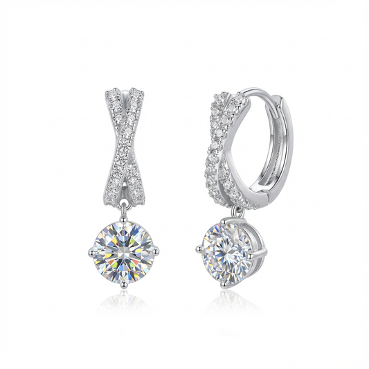 Lumière Twisted Pavé Drop Earrings