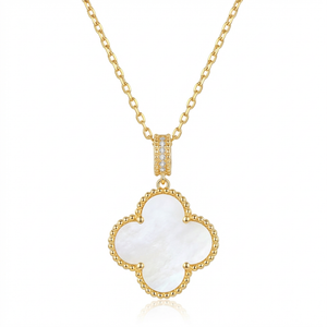 Mabel White Clover Inlay Necklace