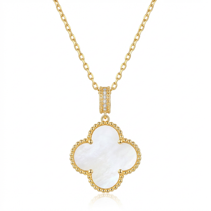 Mabel White Clover Inlay Necklace