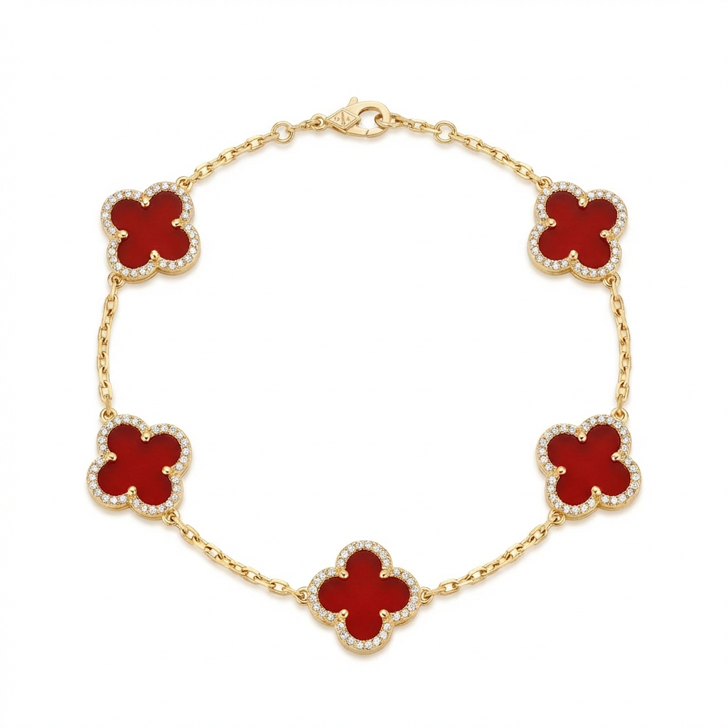 Fortuna Five Clover Pavé Bracelet