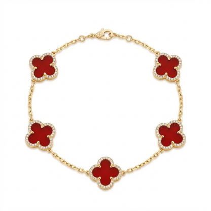 Fortuna Five Clover Pavé Bracelet