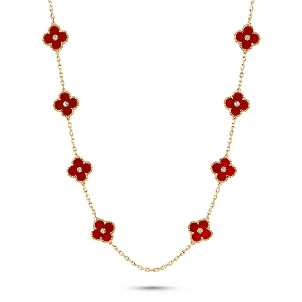 Fortuna Clover Eight Pavé – Red