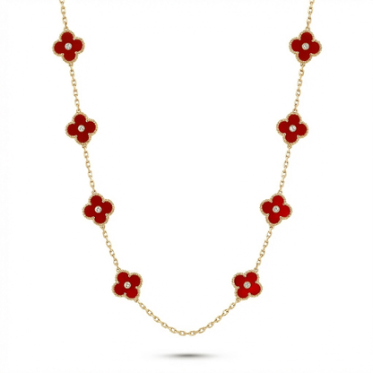 Fortuna Clover Eight Pavé – Red