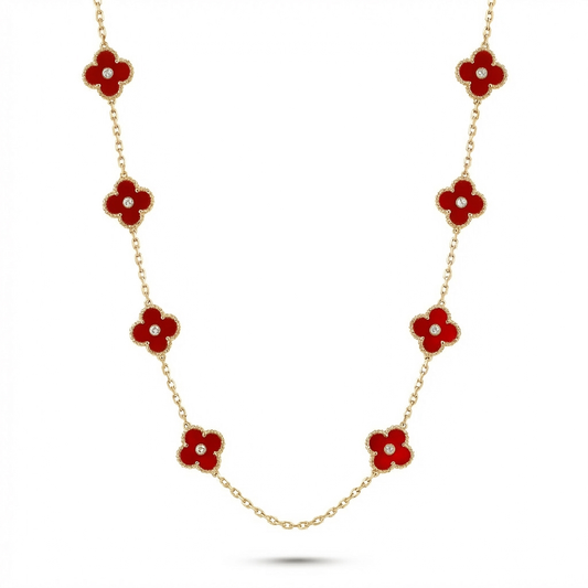 Fortuna Clover Eight Pavé – Red