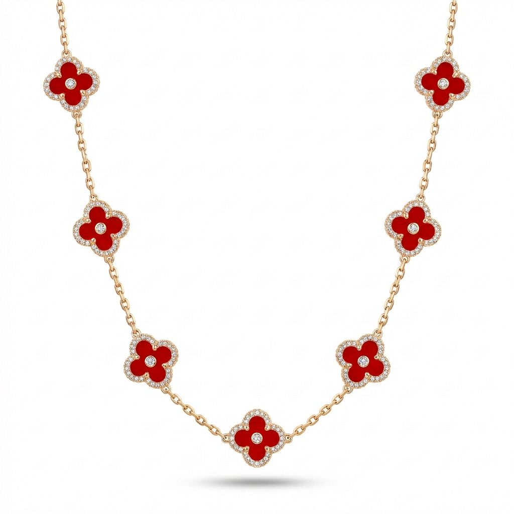 Mabel Clover Eight Full Pavé – Red