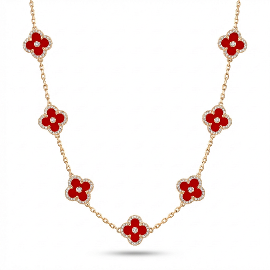 Mabel Clover Eight Full Pavé – Red