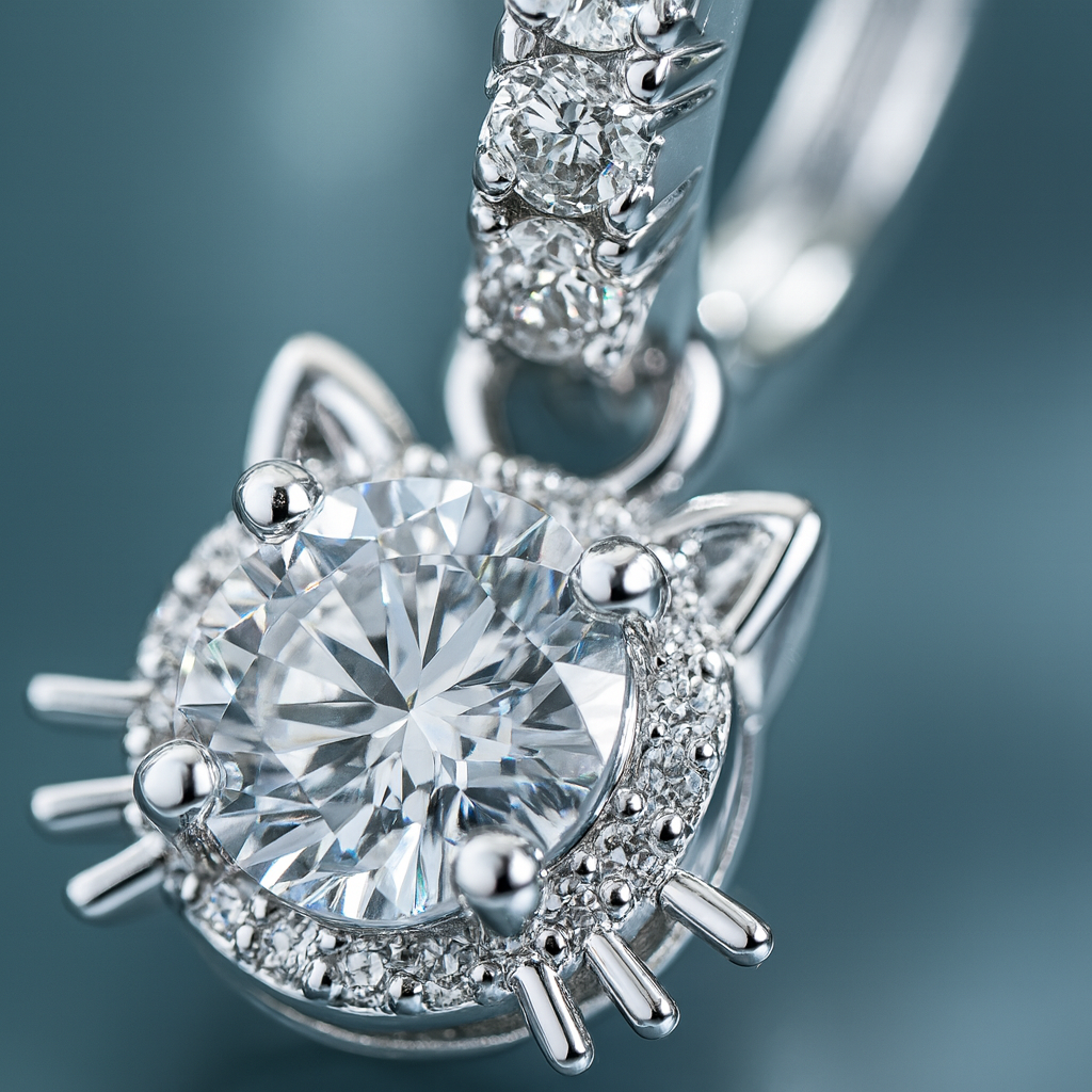 Lumière Pavé Hoop Earrings with Cat-Shaped Crystal