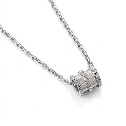 Sculpté Trio Necklace Pavé Band Pendant