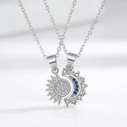 Sol & Luna Set Celestial Dual Pendant Necklaces