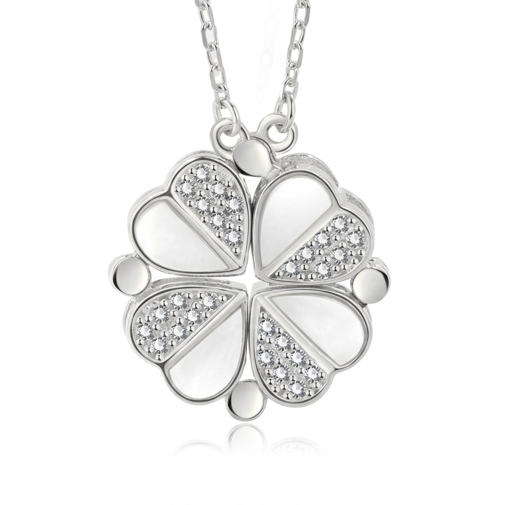 Fortuna Radiance Necklace Pavé Clover Pendant