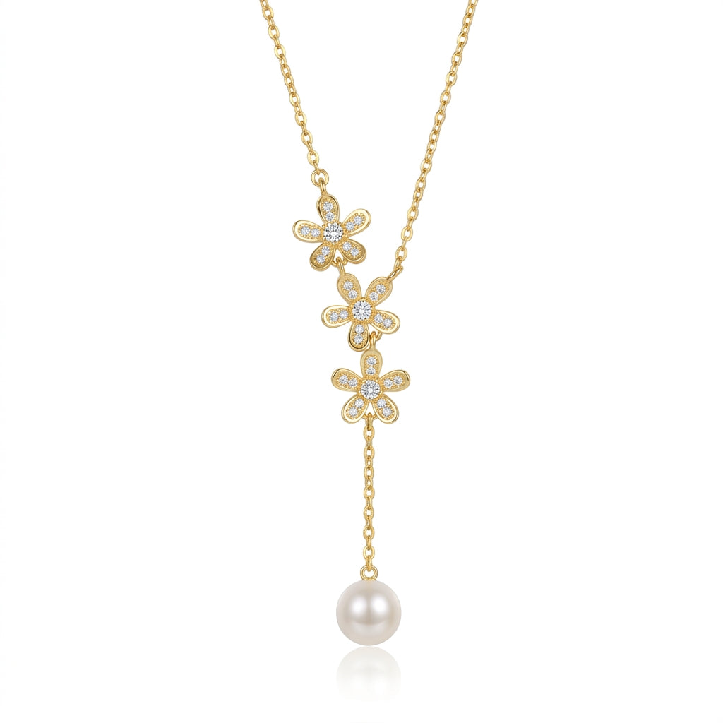 Floréa Drop Necklace Pearl Accent Pendant