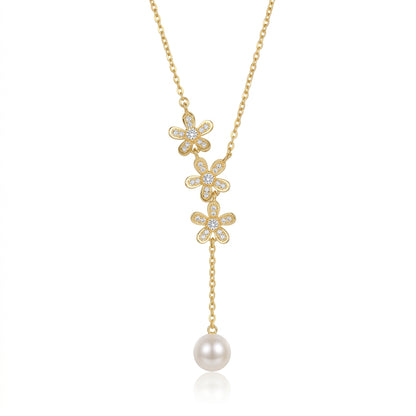 Floréa Drop Necklace Pearl Accent Pendant