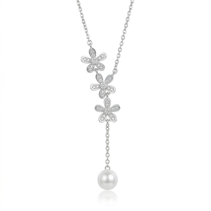 Floréa Drop Necklace Pearl Accent Pendant