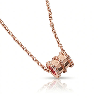 Sculpté Trio Necklace Pavé Band Pendant