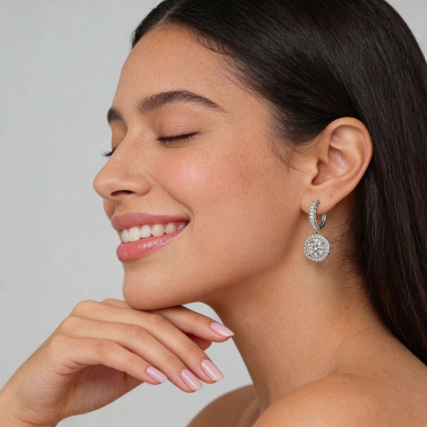 Lumière Sculpted Halo Drop Earrings