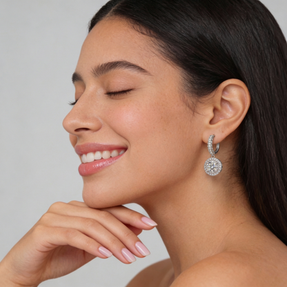 Lumière Sculpted Halo Drop Earrings